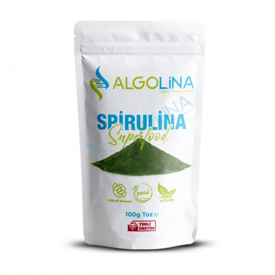 Algolina Spirulina Powder 100 G (2) - "Turkey's First 100% Domestic Production" Algolina Spirulina Powder 100 G (2) - "Turkey's First 100% Domestic Production"